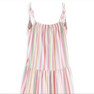 New NWT girls rainbow stripe tassel mommy & me dress 140 8-9 years